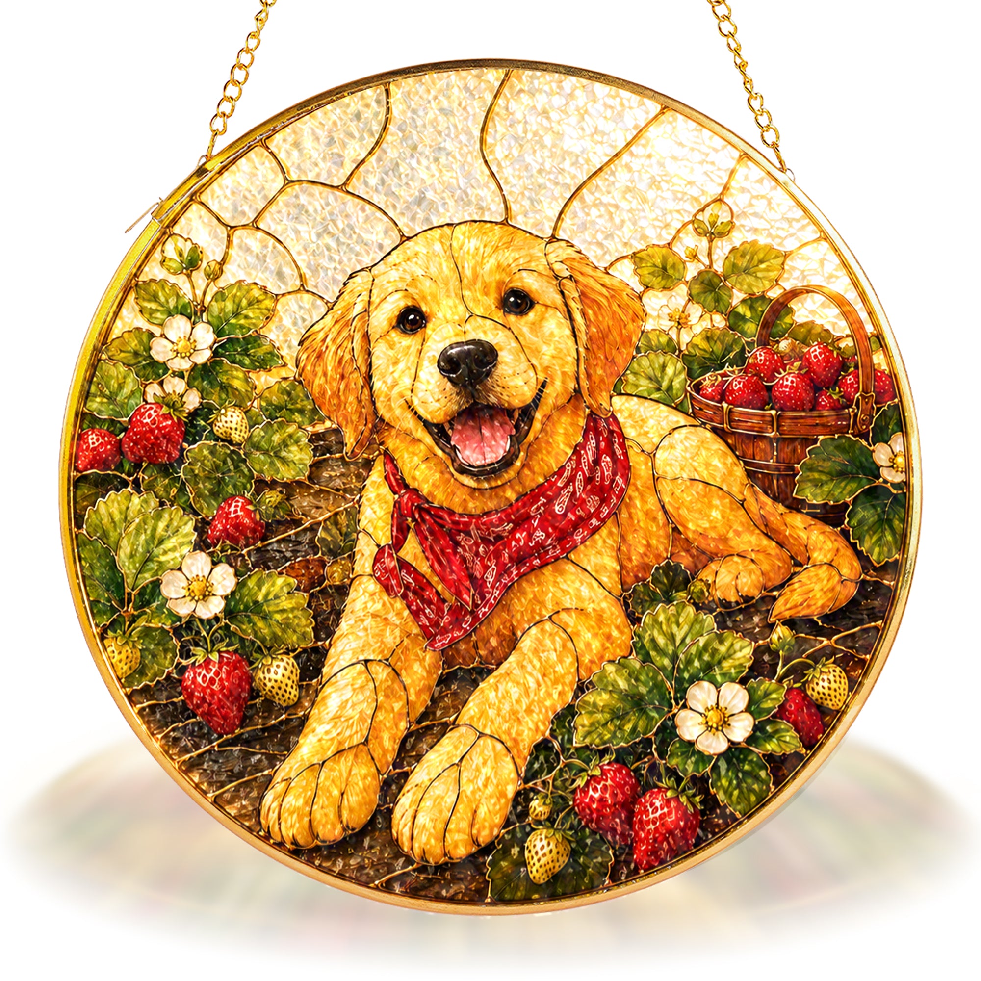 Personalized Strawberry Dog Suncatcher