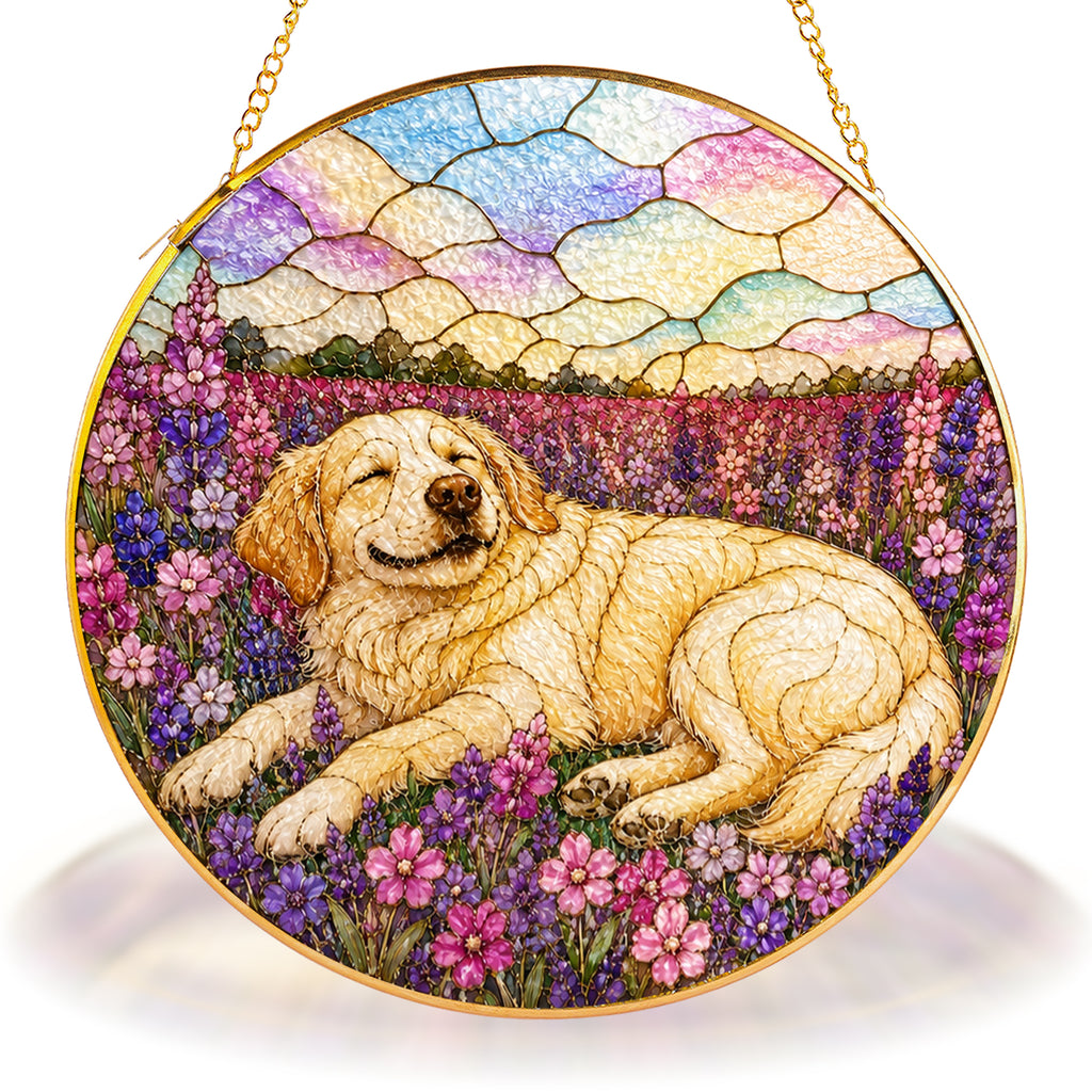 Personalized Golden Lavender Suncatcher