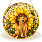 Golden Retriever Sunflower Suncatcher gift box packaging