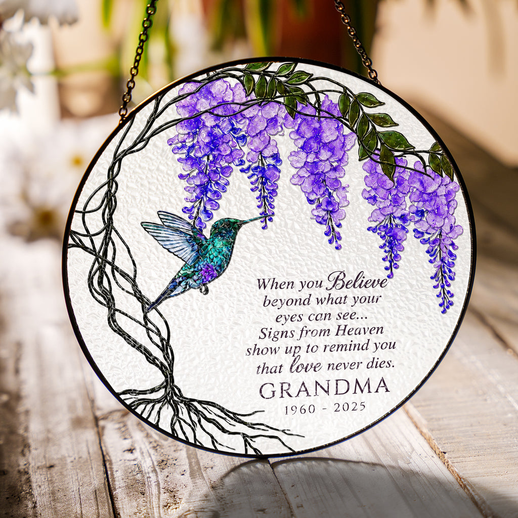 Personalized Wisteria Memorial Suncatcher