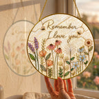 Personalized Wildflower Stained Glass Suncatcher – Remember I Love You