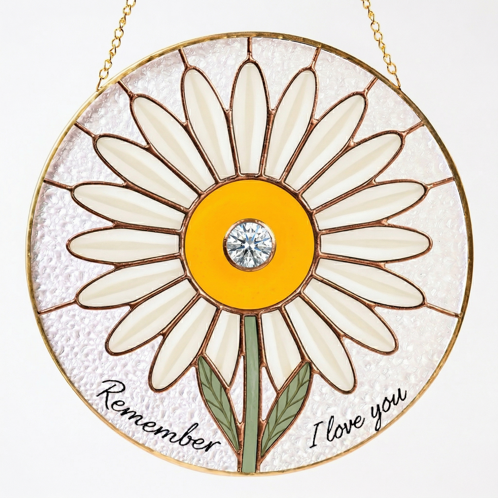 Custom Flower Name Stained Glass Suncatcher