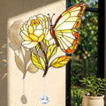Butterfly Flower Suncatcher with Crystal
