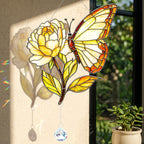 Butterfly Flower Suncatcher with Crystal