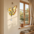 Butterfly Flower Suncatcher with Crystal