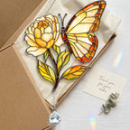 Butterfly Flower Suncatcher with Crystal