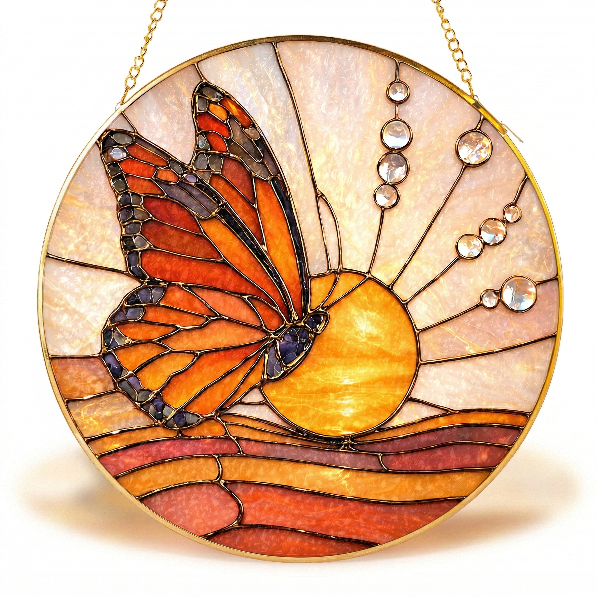 Butterfly Stained Glass Suncatcher - Fire & Bloom