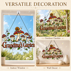 Personalized Grandma's Garden Mushroom Holographic Acrylic Suncatcher