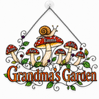 Personalized Grandma's Garden Mushroom Holographic Acrylic Suncatcher