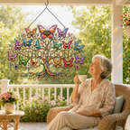 Personalized Grandma Family Tree Butterfly Holographic Acrylic Suncatcher