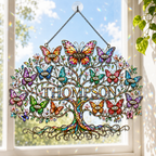 Personalized Grandma Family Tree Butterfly Holographic Acrylic Suncatcher