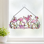 Tropical flamingo holographic suncatcher as a bird and garden lover gift idea