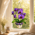 Purple Orchid Holographic Acrylic Suncatcher