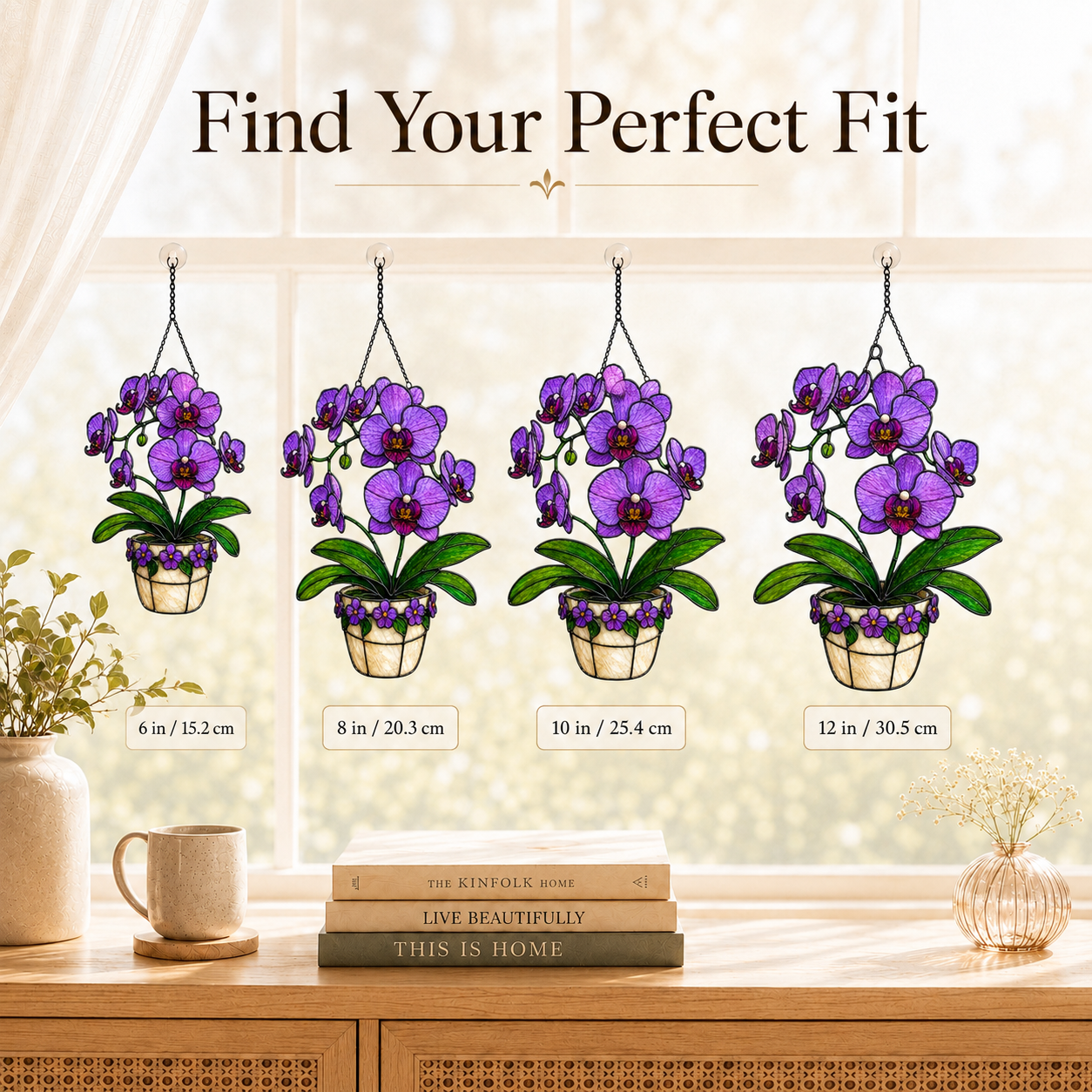 Purple Orchid Holographic Acrylic Suncatcher