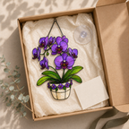 Purple Orchid Holographic Acrylic Suncatcher