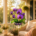 Purple Orchid Holographic Acrylic Suncatcher