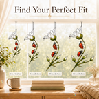 Ladybugs & White Lily Holographic Acrylic Suncatcher