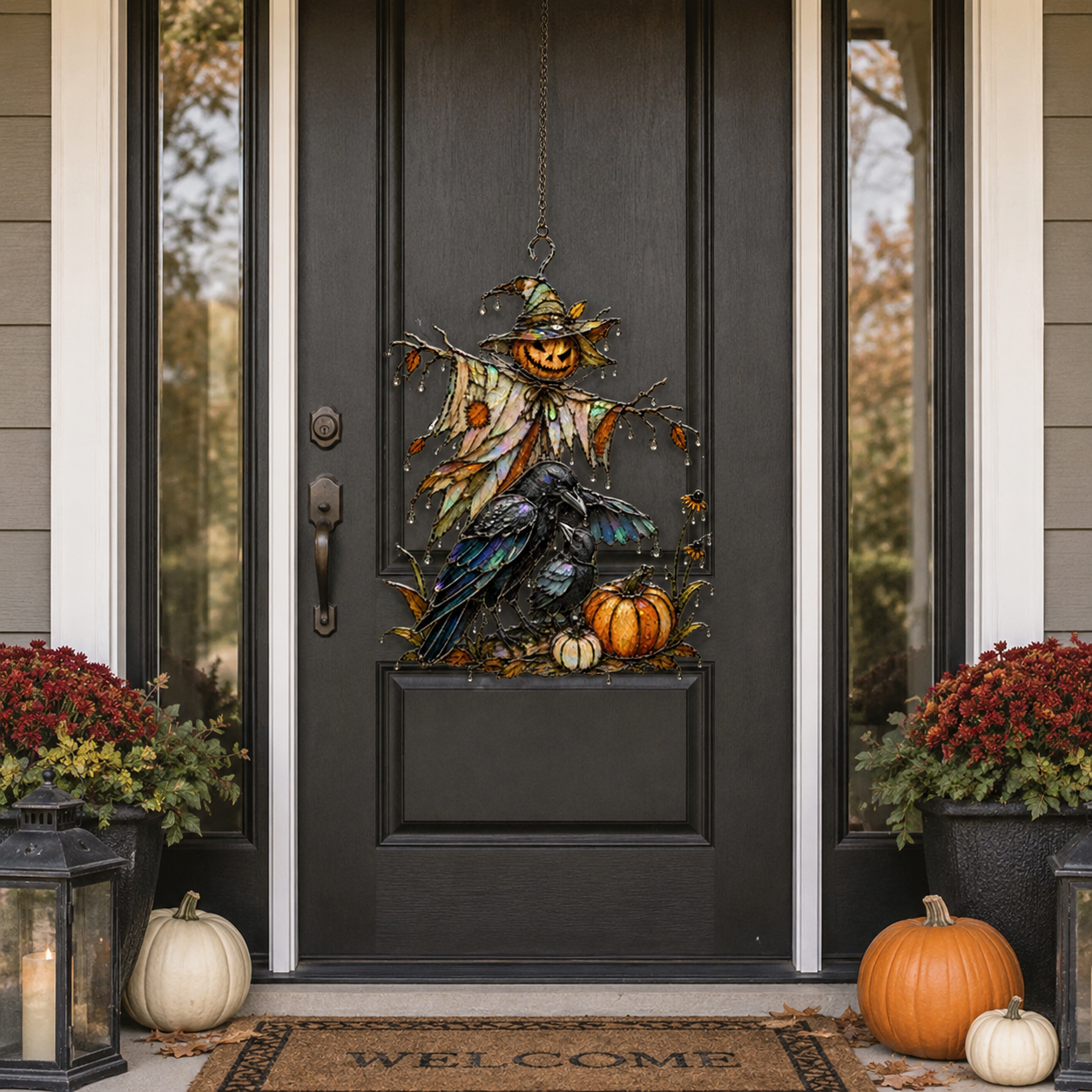 Scarecrow & Crow Holographic Acrylic Suncatcher