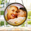 Personalized Photo Grandma Suncatcher – Custom Family Photo Stained Glass Window Hanging