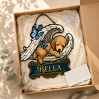Personalized Dog Memorial Angel Wings Holographic Acrylic Suncatcher