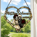 Personalized Skeleton Couple Wedding Heart Holographic Acrylic Suncatcher