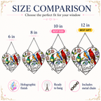 Personalized Grandma Birds & Heart Holographic Acrylic Suncatcher