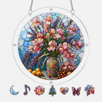 Gladiolus &amp; Lavender Acrylic Puzzle Suncatcher