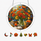 Golden Poppy Acrylic Puzzle Suncatcher