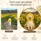 Personalized Sunflower Dog Suncatcher