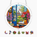 Floral Garden Window Acrylic Puzzle Suncatcher