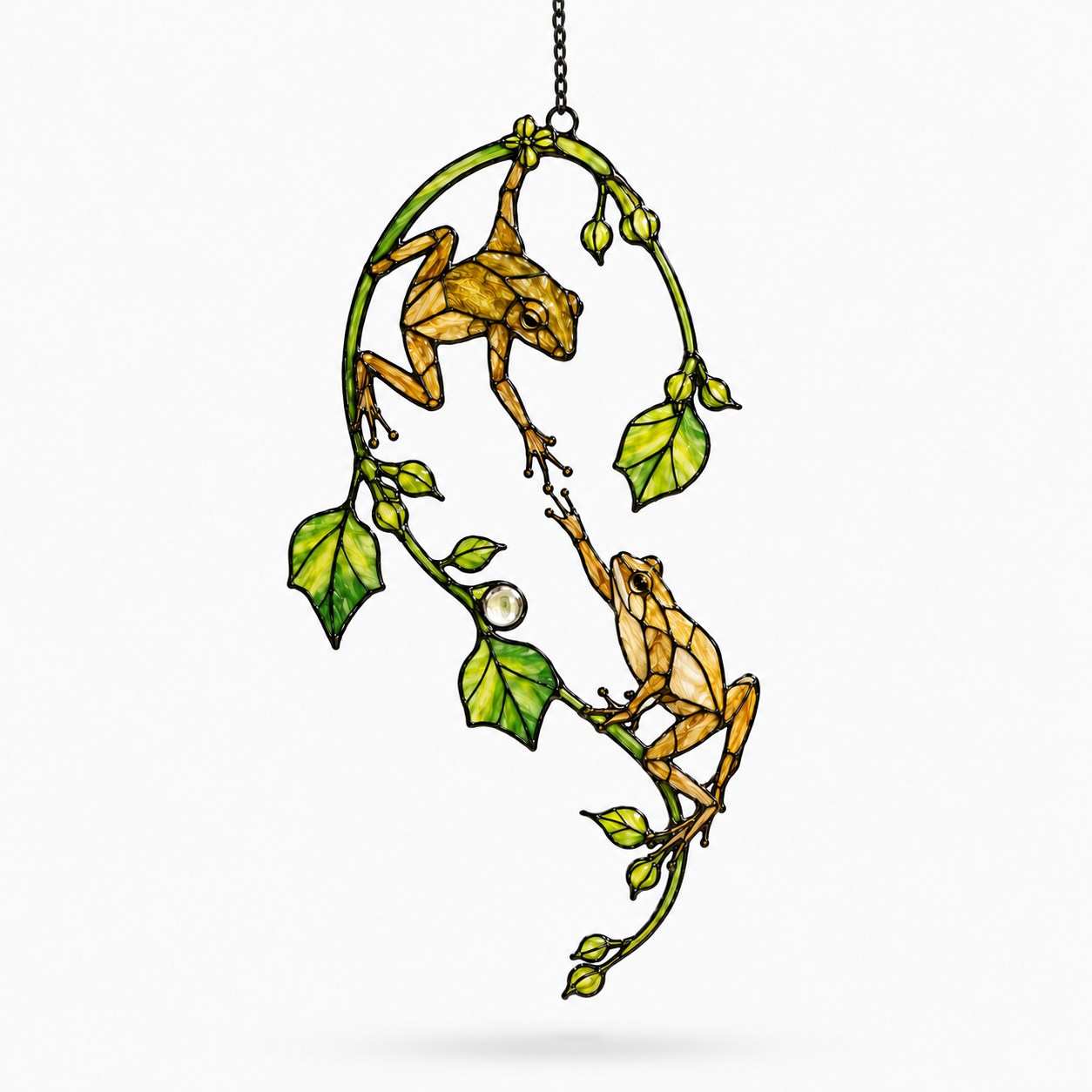Tree Frog Pair Holographic Acrylic Suncatcher