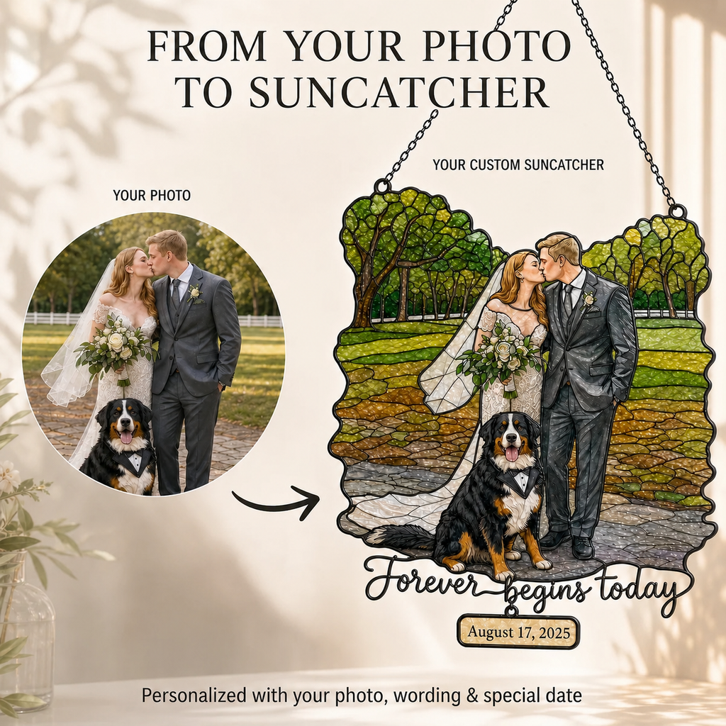 Custom Couple Photo Acrylic Suncatcher