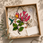 Hummingbird & Honeysuckle Holographic Acrylic Suncatcher