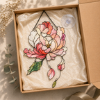 Pink Peony Holographic Acrylic Suncatcher