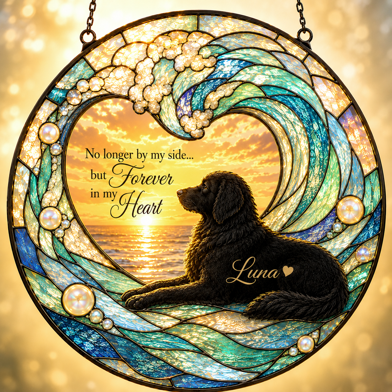 Personalized Pet Memorial Suncatcher – Forever in My Heart Photo