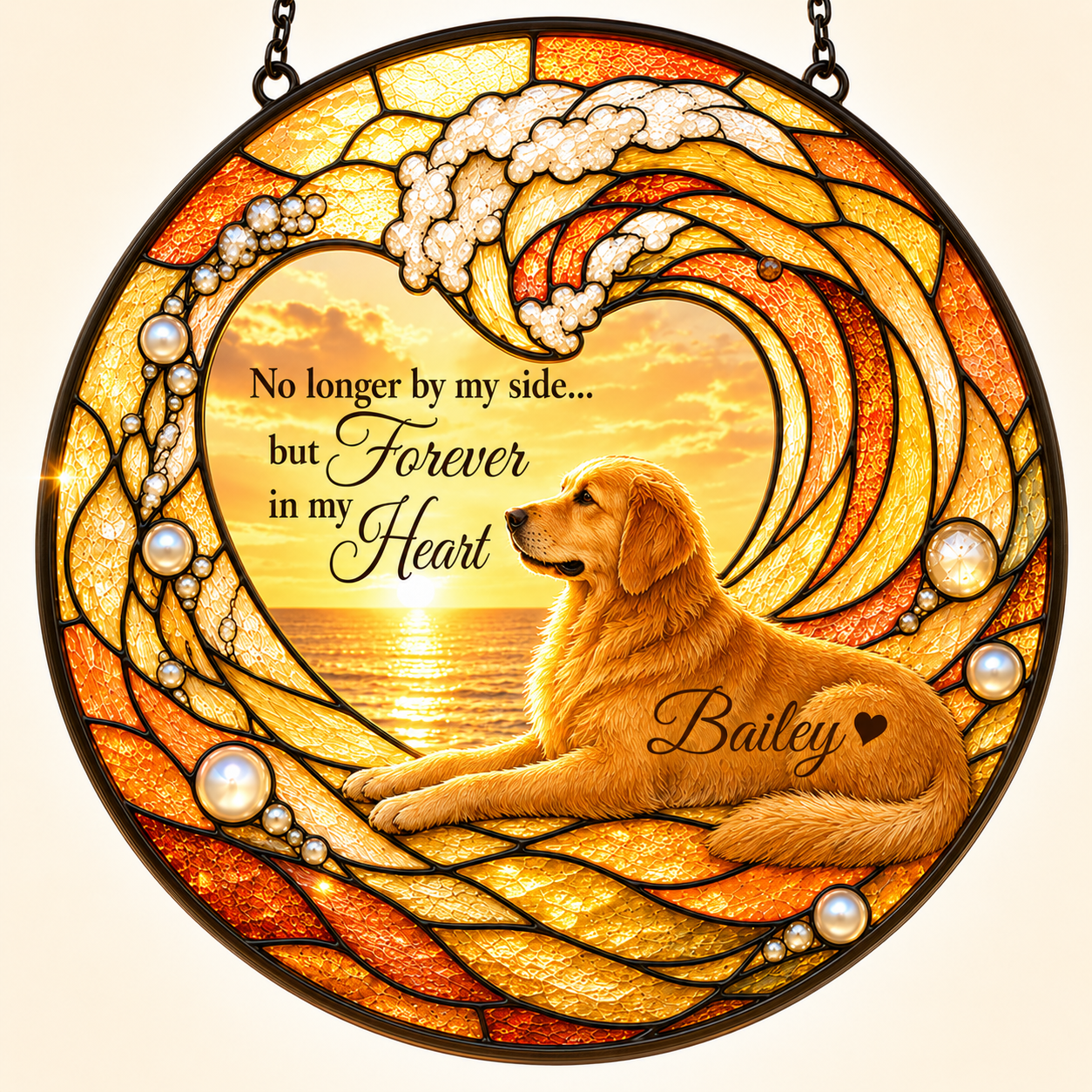 Personalized Pet Memorial Suncatcher – Forever in My Heart Photo