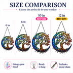 Tree of Life Crescent Moon Holographic Acrylic Suncatcher