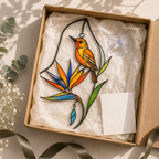 Oriole & Bird of Paradise Holographic Acrylic Suncatcher