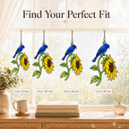 Bluebird & Sunflower Holographic Acrylic Suncatcher