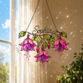 Personalized Pink Fuchsia Flower Holographic Acrylic Suncatcher