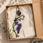Dragonfly & Purple Wisteria Holographic Acrylic Suncatcher