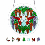 Scarlet Duet Hummingbird Blossom Acrylic Puzzle Suncatcher