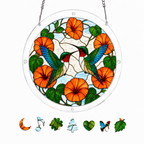 Two Hummingbirds Acrylic Puzzle Suncatcher