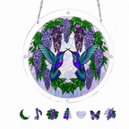 Wisteria Duet Hummingbird Acrylic Puzzle Suncatcher