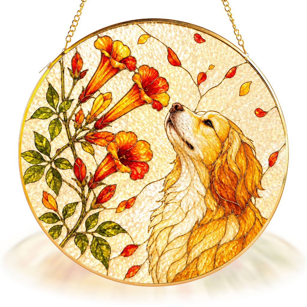 Personalized Dog & Trumpet Suncatcher