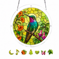 Hummingbird Red Bellflower Acrylic Jigsaw Puzzle Suncatcher