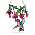 Fuchsia Hummingbird Holographic Acrylic Suncatcher