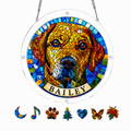 Personalized Dog Memorial Acrylic Puzzle Suncatcher – Rainbow Mosaic Portrait