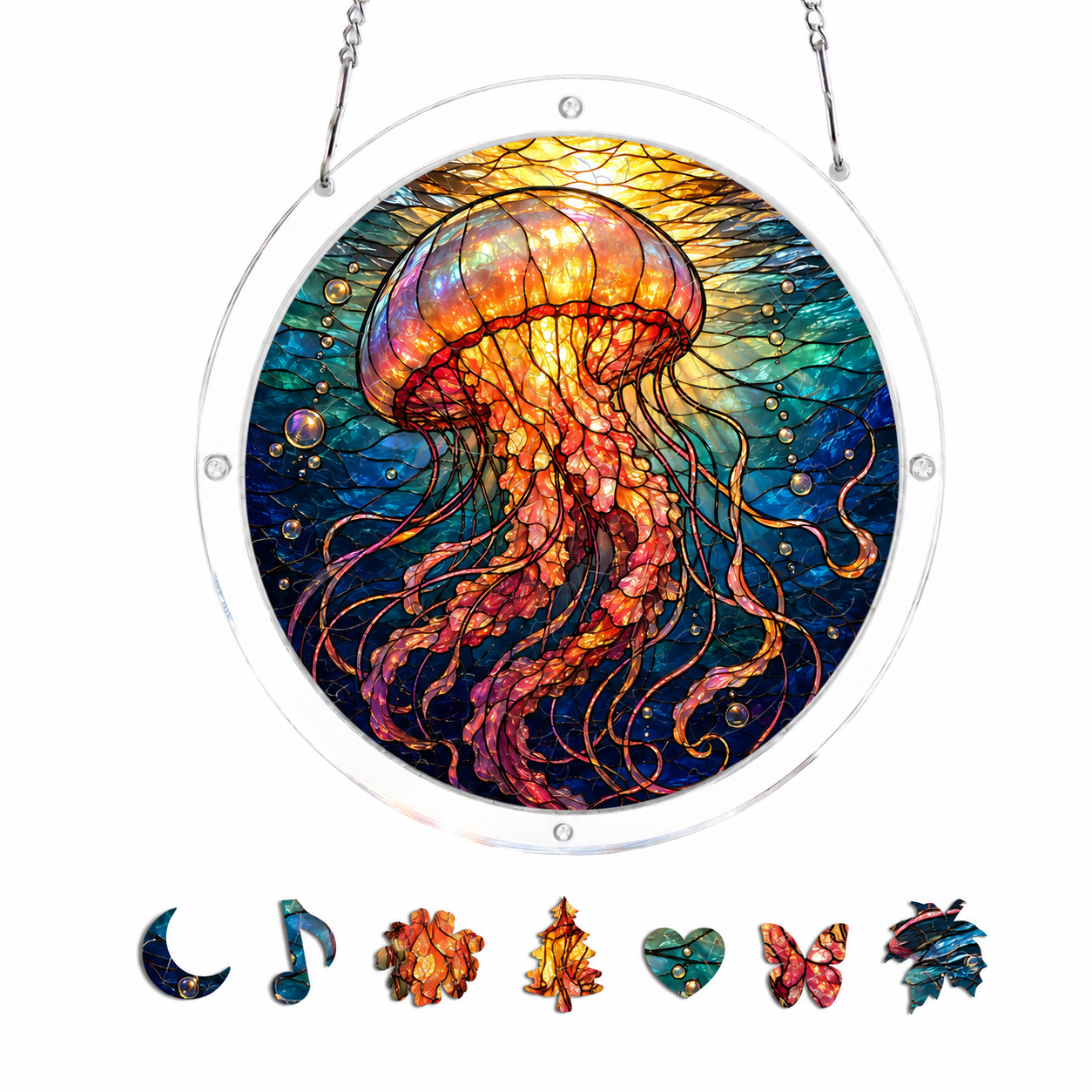 Jellyfish Acrylic Puzzle Suncatcher