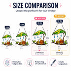 Mama & Baby Snail Leaf Umbrella Holographic Acrylic Suncatcher